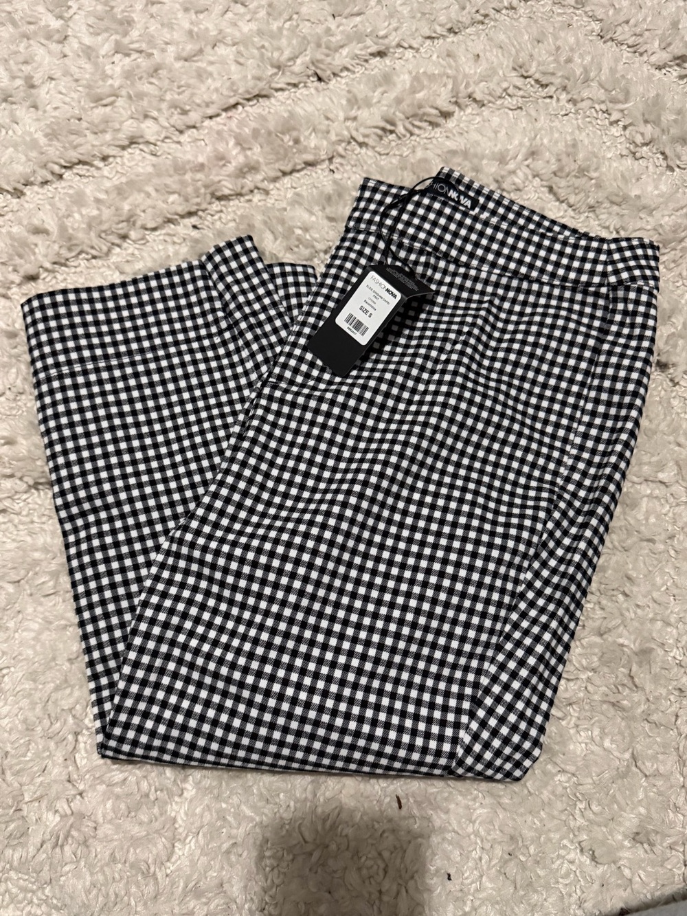 Fashion Nova Black & White Gingham Pants